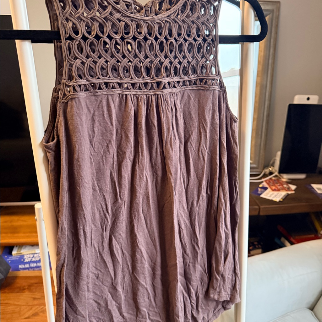 Forever 21 Y2k Brown Crochet Detail Top
